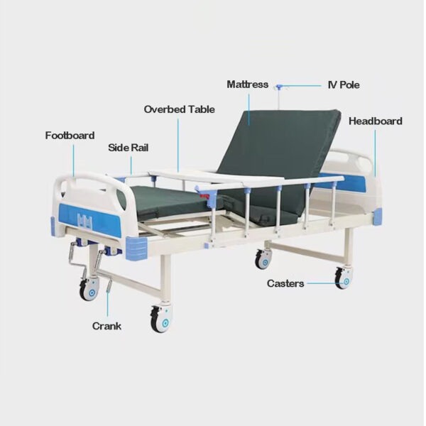 Multi-Function Hospital Bed for Home Use, Manual Adjustable