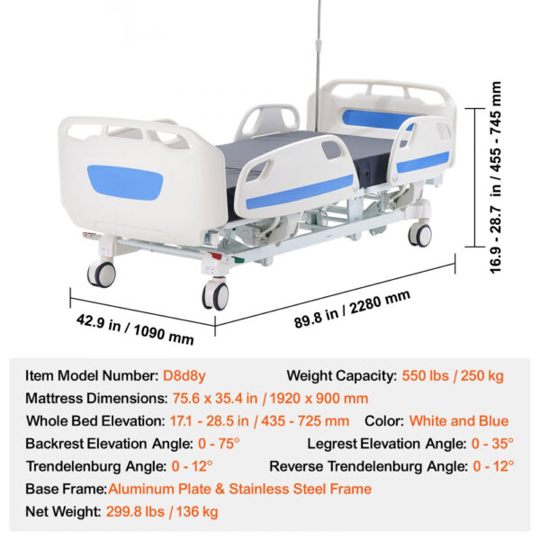 5 Function Full Electric Hospital Beds for Home Use