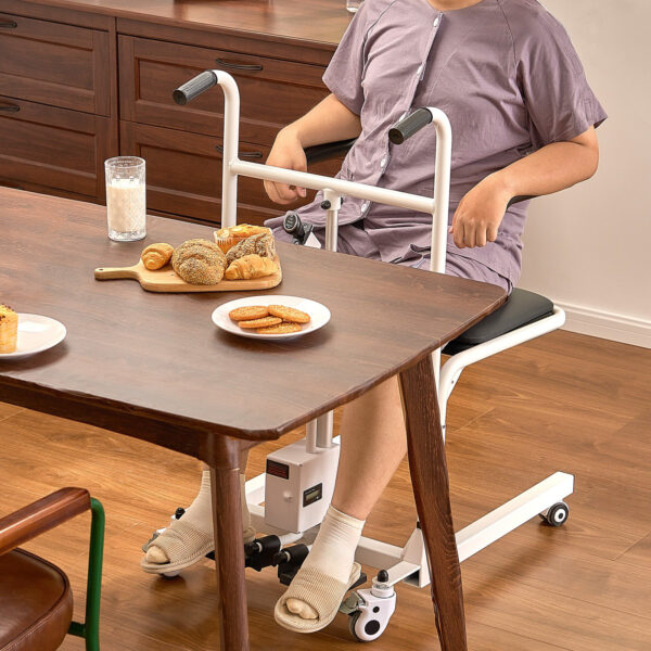 Electric Patient Lift Transfer Chair with 180° Split Seat, Adjustable Wheelchair