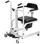 Electric Patient Lift Transfer Chair with 180° Split Seat, Adjustable Wheelchair