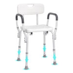 Adjustable Shower Seat, with Back & Armrests, Non-slip, 350 LBS Capacity