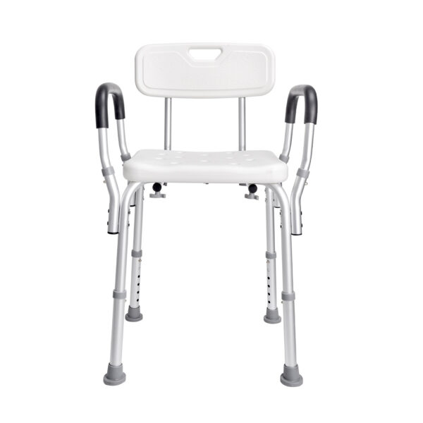 Adjustable Shower Seat, with Back & Armrests, Non-slip, 350 LBS Capacity