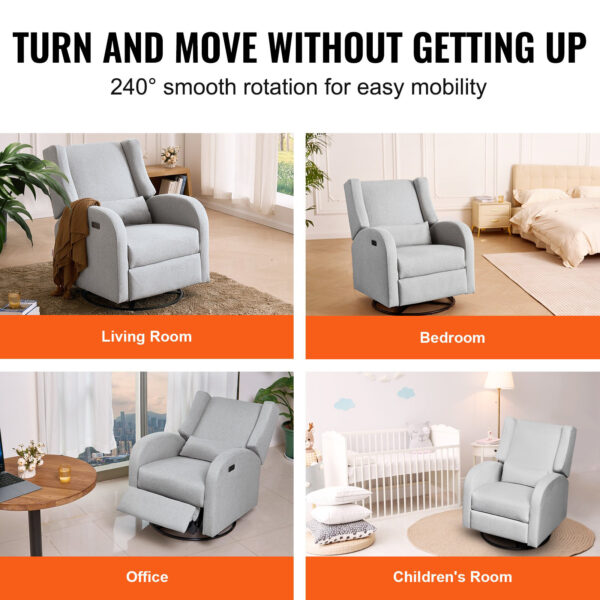 Swivel Rocker Recliner, Power Recliner with USB Port, 250 lbs Capacity for Living Room, Bedroom